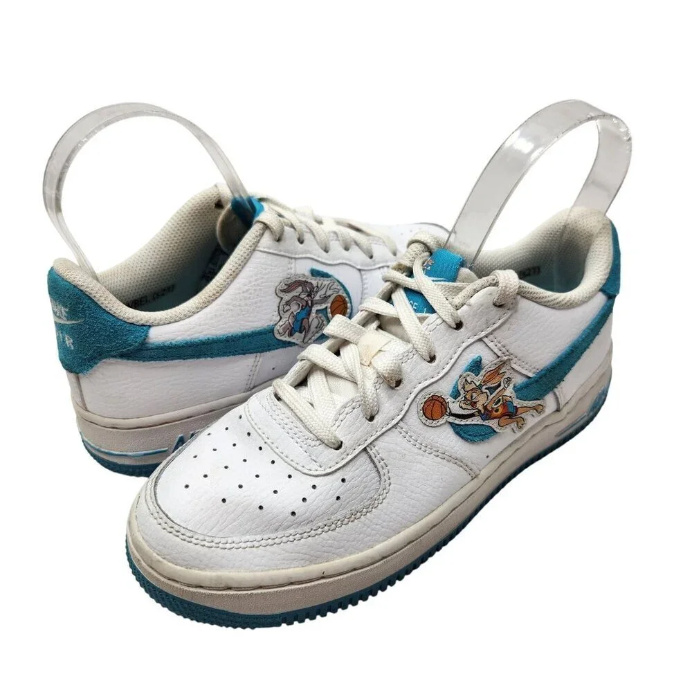 Nike Air Force 1 Low Top Space Jam Bugs Bunny White Sneakers DM3353-100 4.5Y